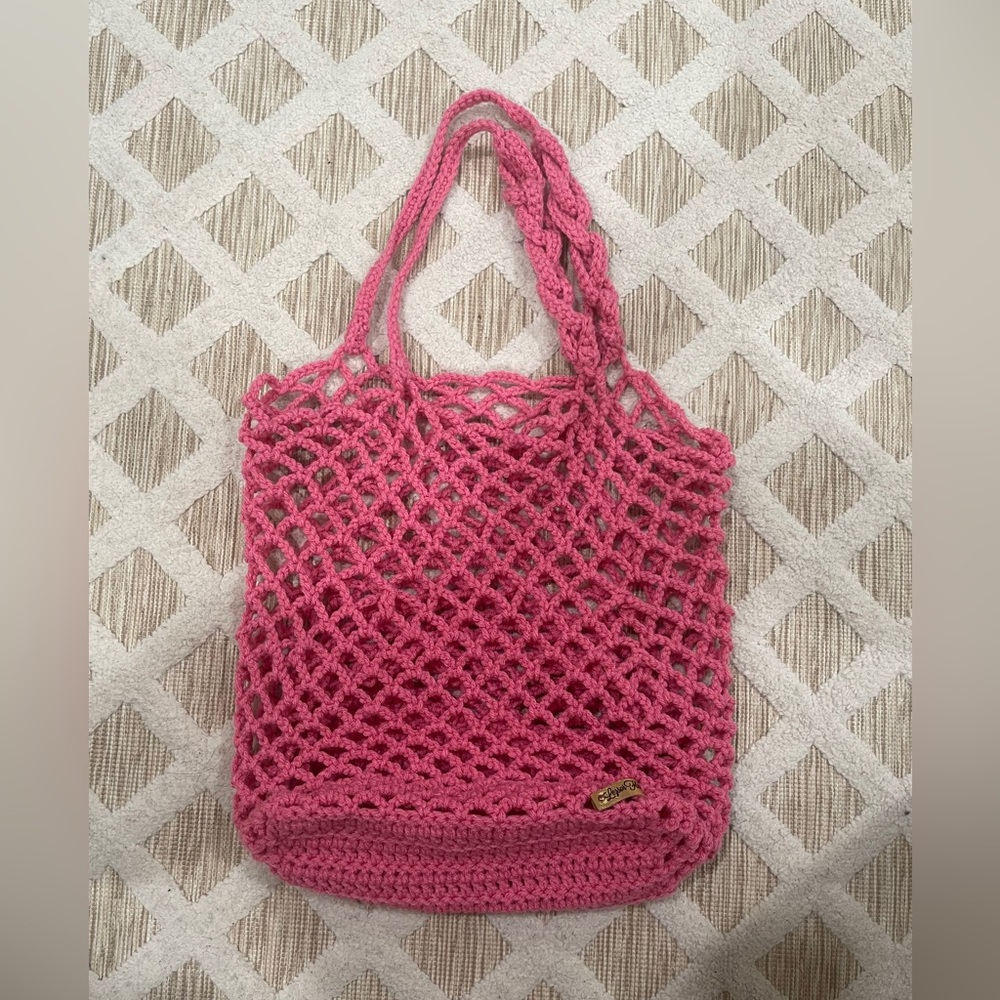Pink Handmade Crocheted Bag